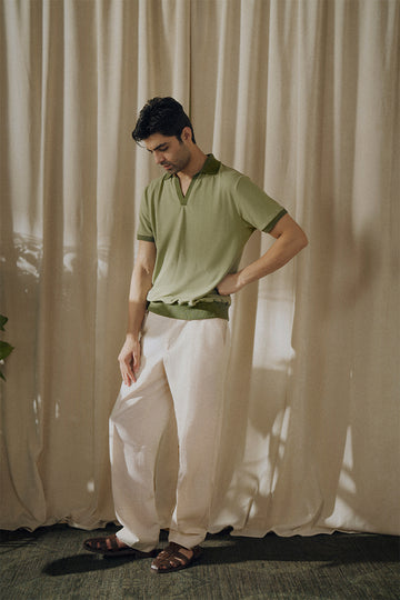 Sage Green Mesh Polo